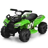 Green 6V Kids ATV Quad Electric Ride On Car with MP3 Player and LED Lights for Toddlers
