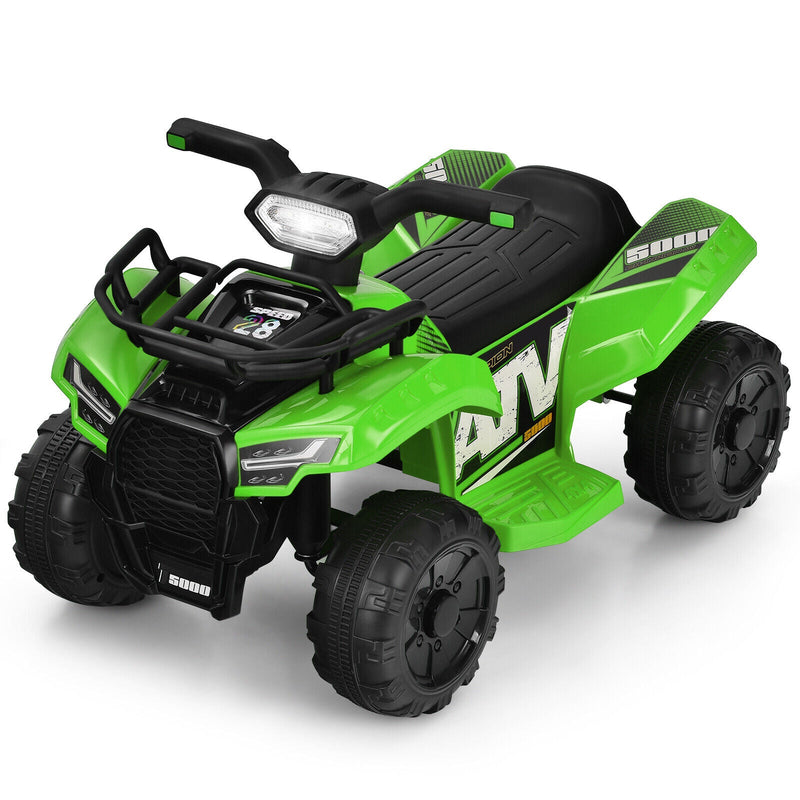 Green 6V Kids ATV Quad Electric Ride On Car with MP3 Player and LED Lights for Toddlers