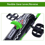 Green Adjustable Seat Pedal-Powered Kids Go Kart with 4 Wheels