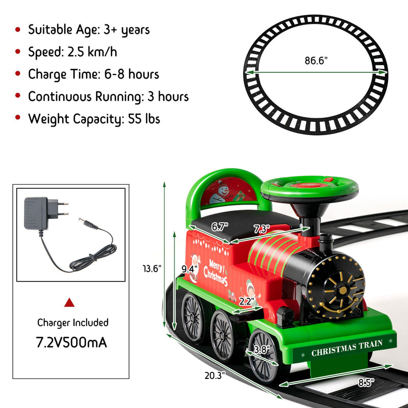 Green Electric Kids Train Toy with Unique Design and Stickers