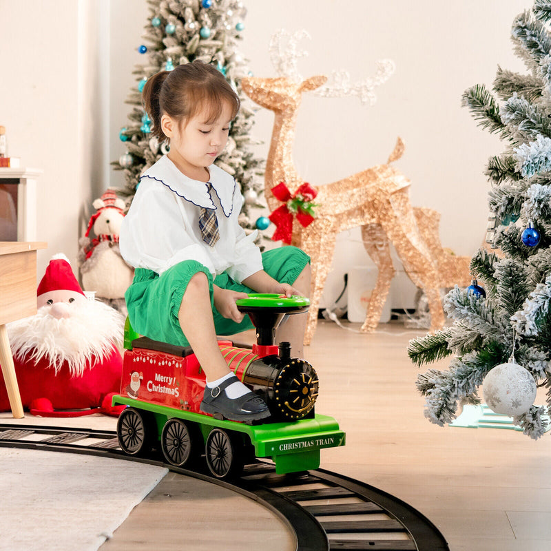 Green Electric Kids Train Toy with Unique Design and Stickers