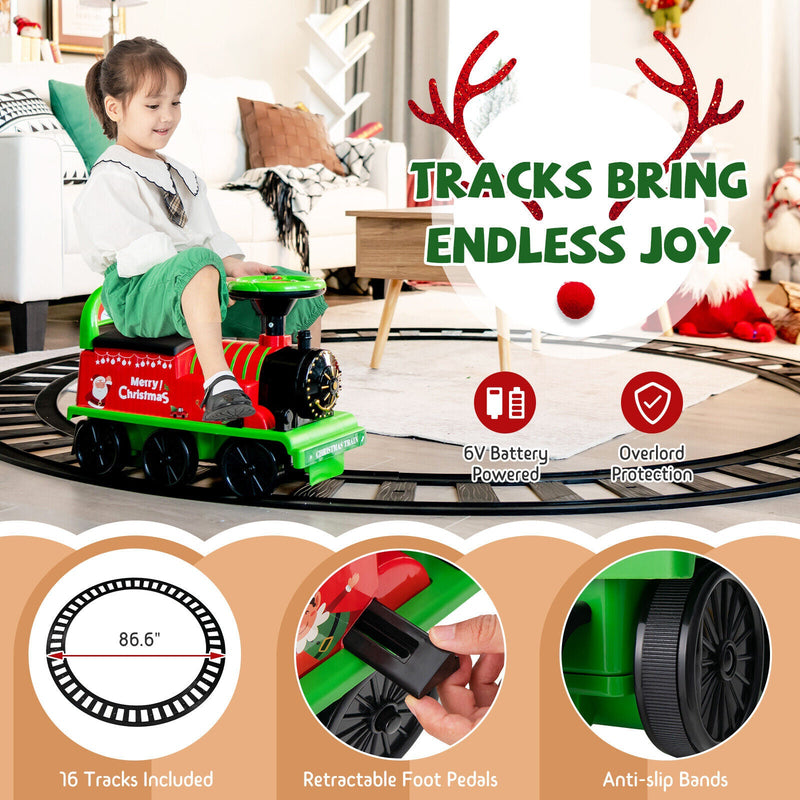 Green Electric Kids Train Toy with Unique Design and Stickers