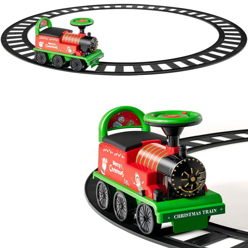 Green Electric Kids Train Toy with Unique Design and Stickers