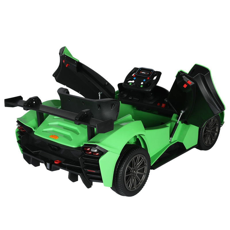 Green Electric Ride-On Car with Remote Control, MP3 Player, and 3 Speed Options for Kids