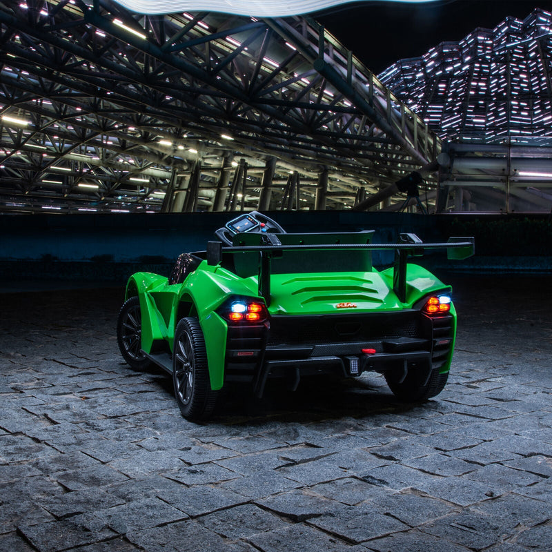 Green Electric Ride-On Car with Remote Control, MP3 Player, and 3 Speed Options for Kids