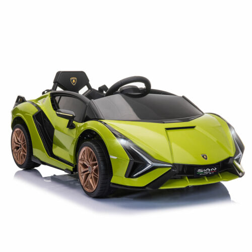 Green Lamborghini SIAN 12V Kids Ride On Car with Remote Control - Rechargeable Toy