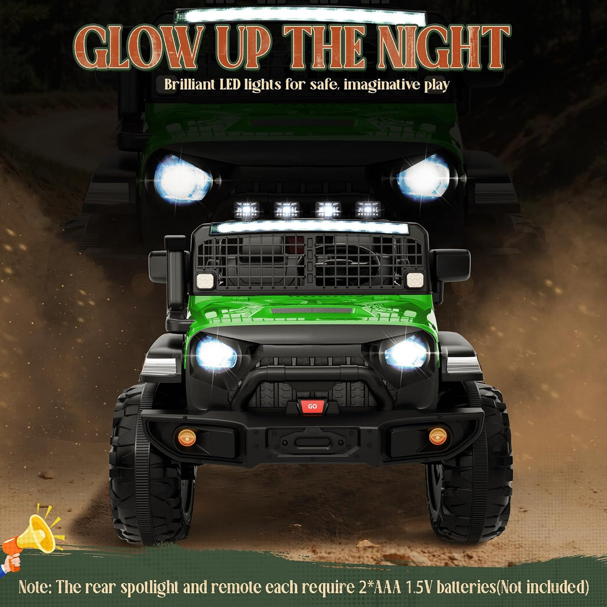 2-Seater Electric Ride-On Jeep for Kids with LED Lights and 24V Battery MagicCars