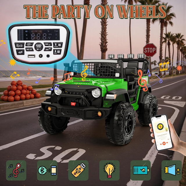 2-Seater Electric Ride-On Jeep for Kids with LED Lights and 24V Battery MagicCars