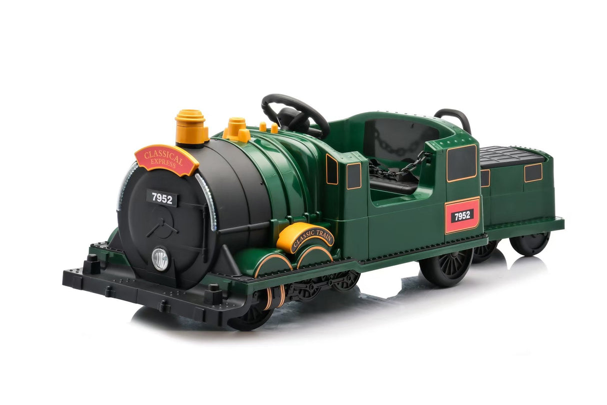 Kids Ride-On Train for Backyard Fun – Battery Powered W/Magic Cars® Remote Control, Real Steam Stack, MP3 & Working Caboose (Ages 1–10)