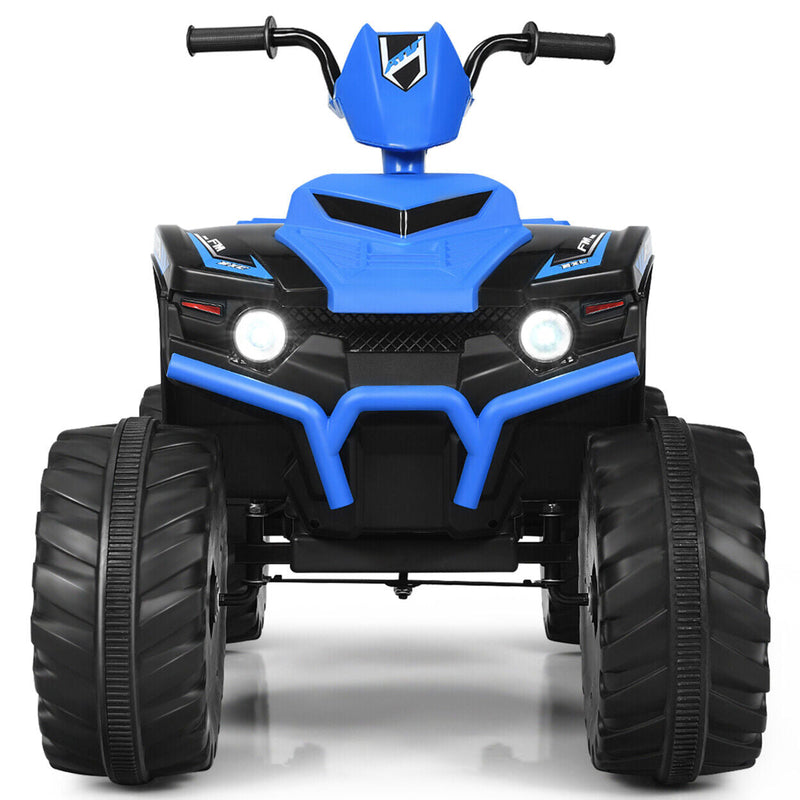 Gymax 12V Electric Kids ATV 4-Wheeler Quad with Music and LED Lights in Navy