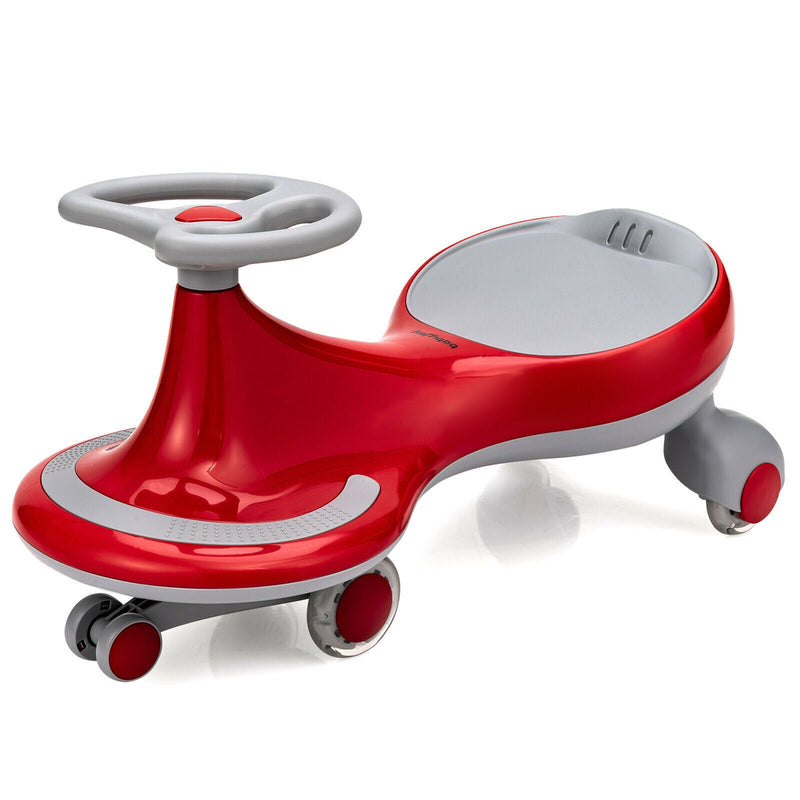 Gymax Kids' Red Wiggle Car with Flashing Wheels - Fun Ride-on Toy for Toddlers and Kids