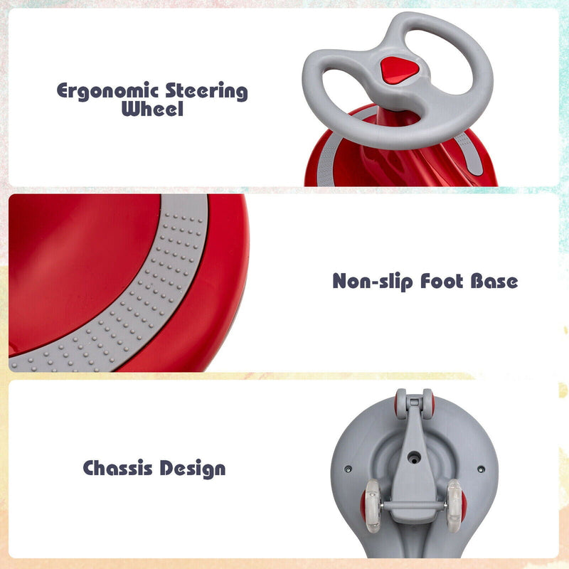 Gymax Kids' Red Wiggle Car with Flashing Wheels - Fun Ride-on Toy for Toddlers and Kids