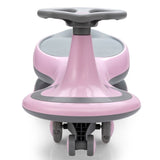 Gymax Pink Wiggle Car Ride-on Toy with Flashing Wheels for Toddlers and Kids