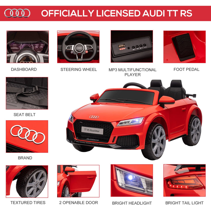 6V Audi TT RS Kid Electric Sports Car with Remote Control Ride-On