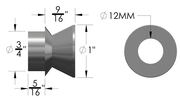 3/4" to 12mm High Misalignment Spacer Zinc Plated Steel 2 Inch Mounting Width Pair