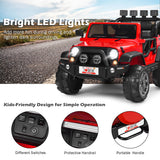 HoneyJoy 12V 2-Seater RC Electric Truck for Kids with Storage - Red