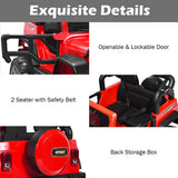 HoneyJoy 12V 2-Seater RC Electric Truck for Kids with Storage - Red