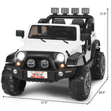 HoneyJoy 12V 2-Seater RC Electric Truck for Kids with Storage - White