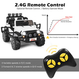 HoneyJoy 12V 2-Seater RC Electric Truck for Kids with Storage - White