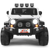 HoneyJoy 12V 2-Seater RC Electric Truck for Kids with Storage - White