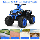 HoneyJoy 12V Kids ATV Quad Ride On Car with LED Light & Music - Navy