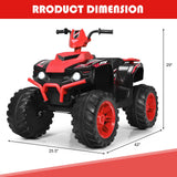 HoneyJoy 12V Kids ATV Quad Ride On Car with LED Light & Music - Red