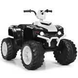 HoneyJoy 12V Kids ATV Quad Ride On Car with LED Light & Music - White