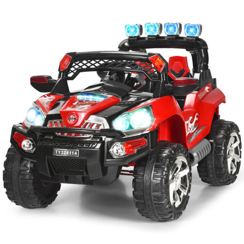 HoneyJoy 12V Kids Ride On Truck Car SUV with Remote Control, LED Lights, and MP3 Player - Perfect Christmas Gift