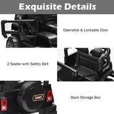 HoneyJoy 12V Kids Ride On Truck with Remote Control and Storage - Black