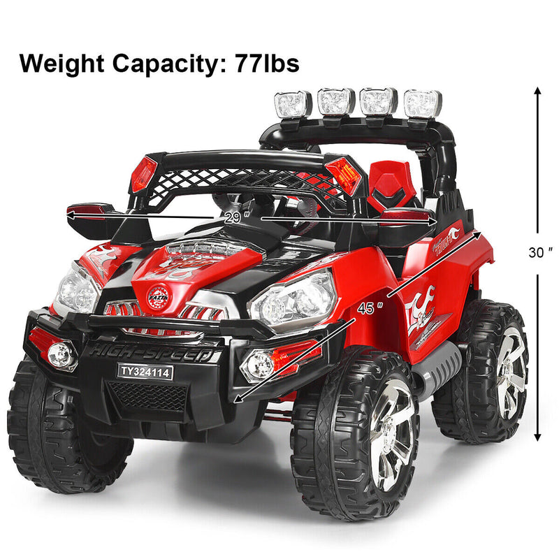 HoneyJoy 12V RC Truck Car with LED Light and MP3 Player - Perfect Christmas Gift for Kids