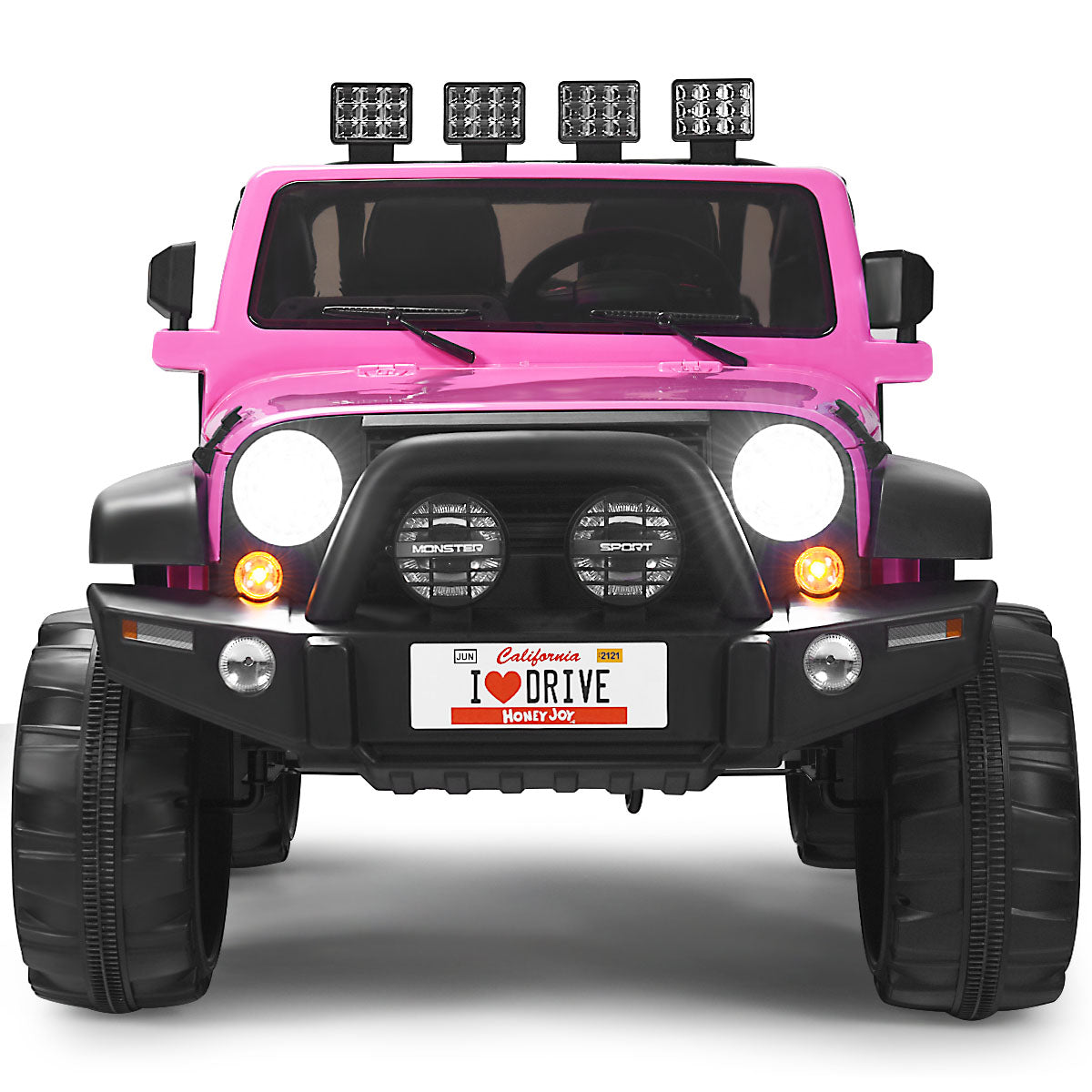 HoneyJoy 2 Seater Ride On Truck for Kids - 12V RC Electric Vehicle with Storage