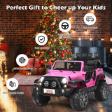 HoneyJoy 2 Seater Ride On Truck for Kids - 12V RC Electric Vehicle with Storage