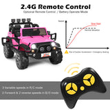 HoneyJoy 2 Seater Ride On Truck for Kids - 12V RC Electric Vehicle with Storage