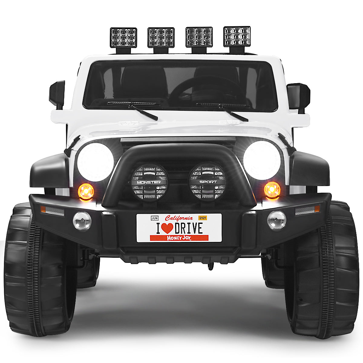 HoneyJoy 2 Seater Ride On Truck for Kids - 12V RC Electric Vehicle with Storage