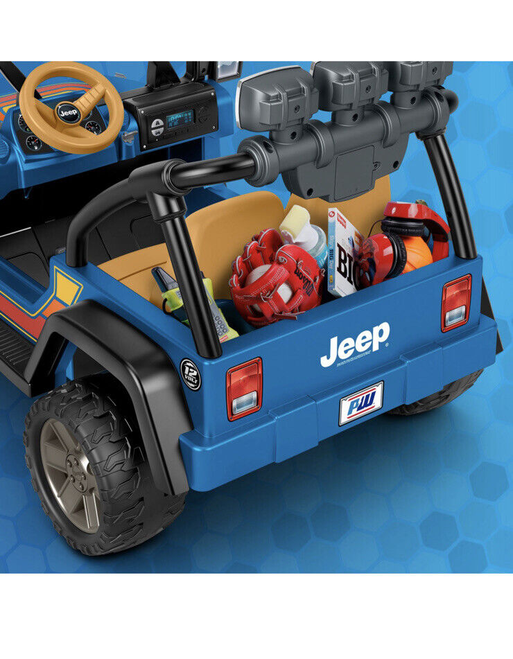 Hot Wheels Jeep Wrangler Ride-On - Blue (CBG61) - 2 Seater