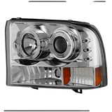 Spyder Chrome 1-PC. Projector Headlights W/ LED HALO - 6.0/7.3 Powerstroke (1999-2004)