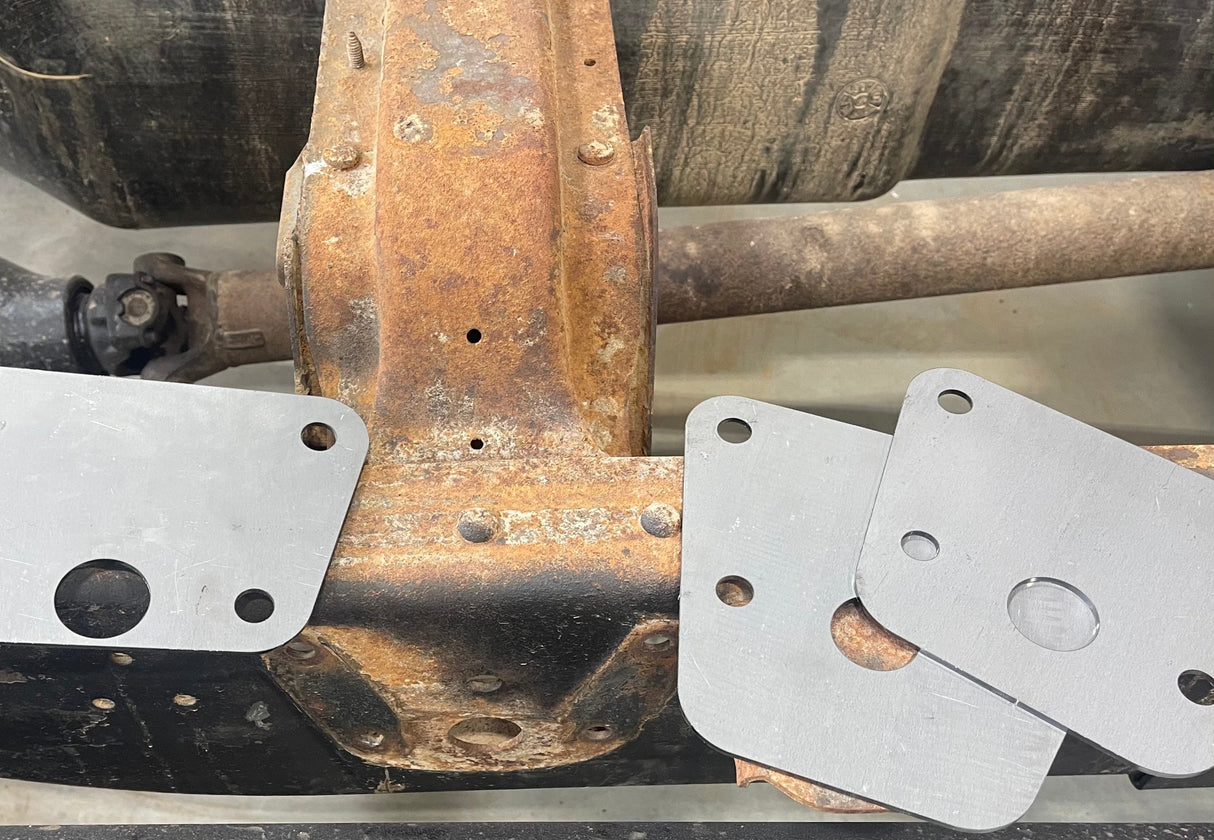 72-93 Dodge Frame Rust Repair Plates Rear Leaf, Front Shackle Far From Stock