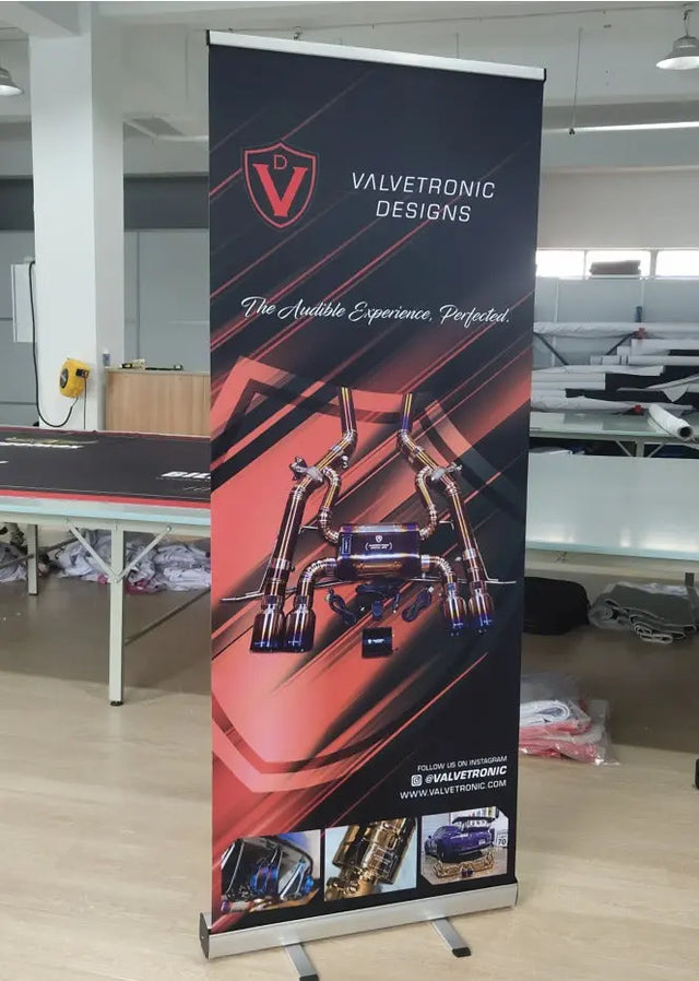 ROLL UP SHOP DISPLAY BANNER Valvetronic Designs
