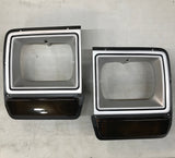 1986-1990 Dodge D/W Series Truck Gray Headlight Bezel Pair with Parking Light Amber or Smoked far from stock A1 auto
