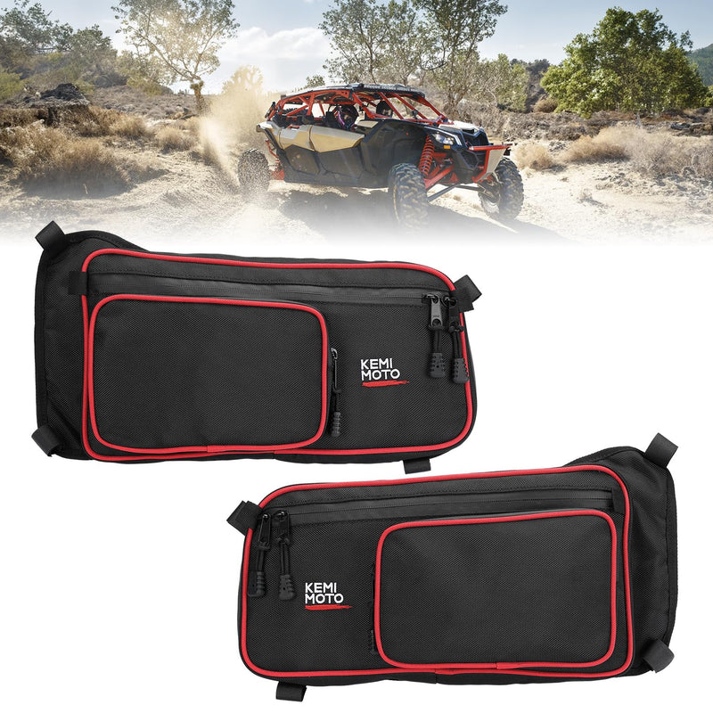 One Set Rear Upper Door Bags for Can-Am Maverick X3 MAX - Red