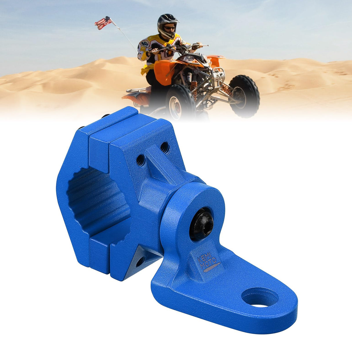 ATV/ UTV Whip Light / Flag Mounting Bracket for 7/8"-9/8" Handlebar Rack Bars