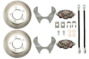 Ford 9" Weld On Disc Brake Kit, 3.5" Axle Tube w/ STEEL Braided Lines Far From Stock