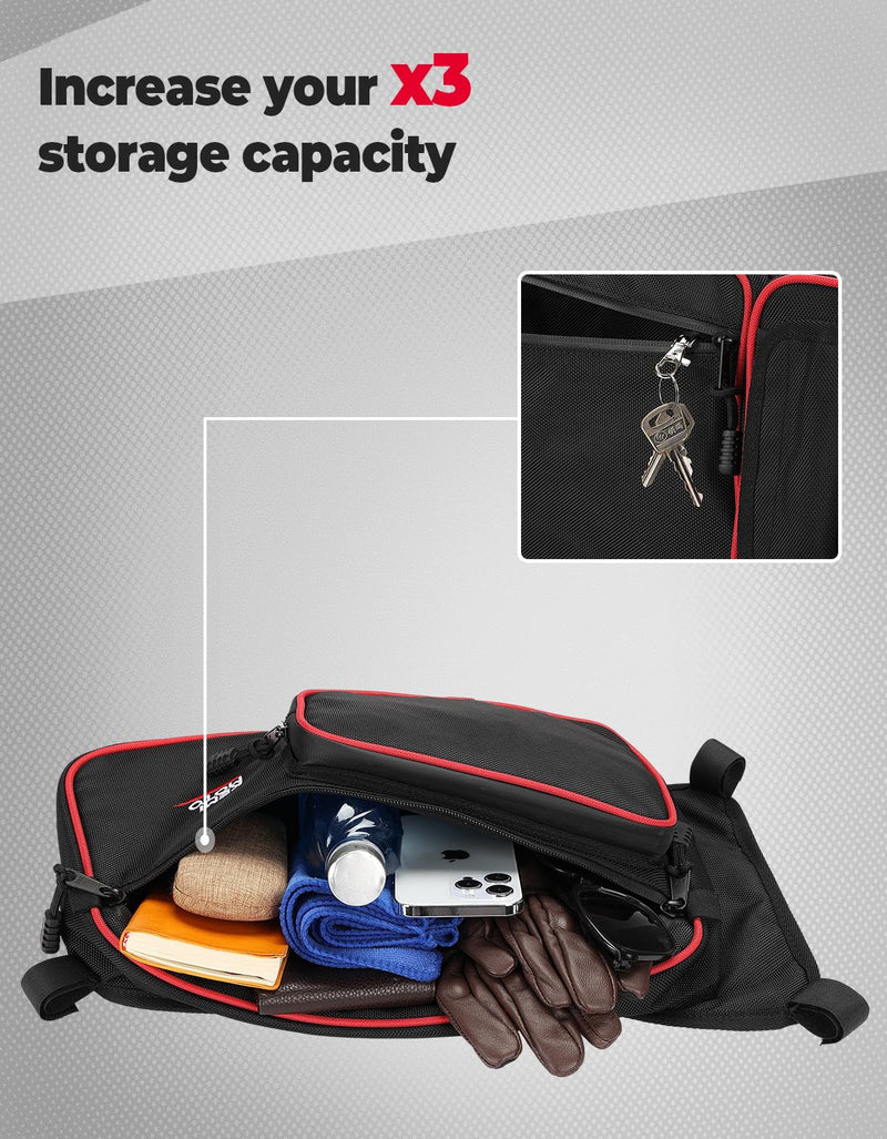 One Set Rear Upper Door Bags for Can-Am Maverick X3 MAX - Red