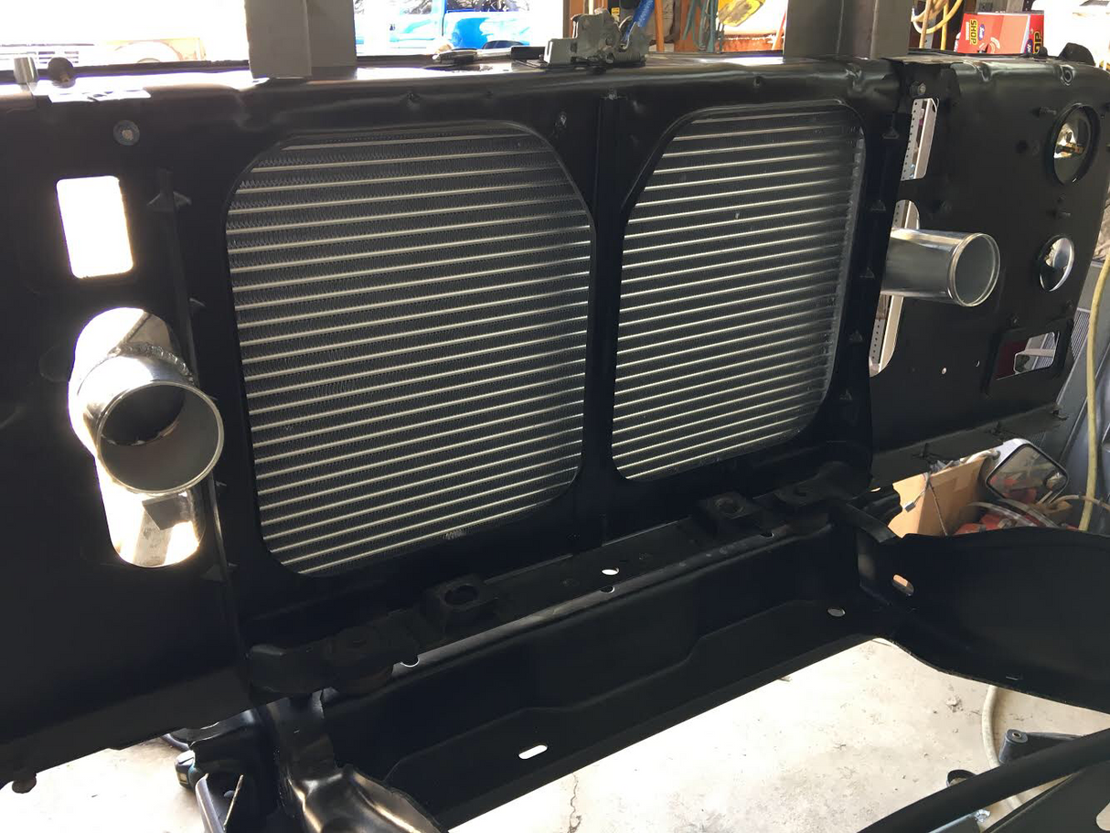 First Gen Cummins Mishimoto intercooler install kit. Far From Stock