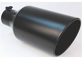 BLACK POWDER COATED 8IN ROLLED SLANT 18IN BOLT ON BLK EXHAUST TIP 4.00IN ID / 8. Far From Stock - Meyer Distributing