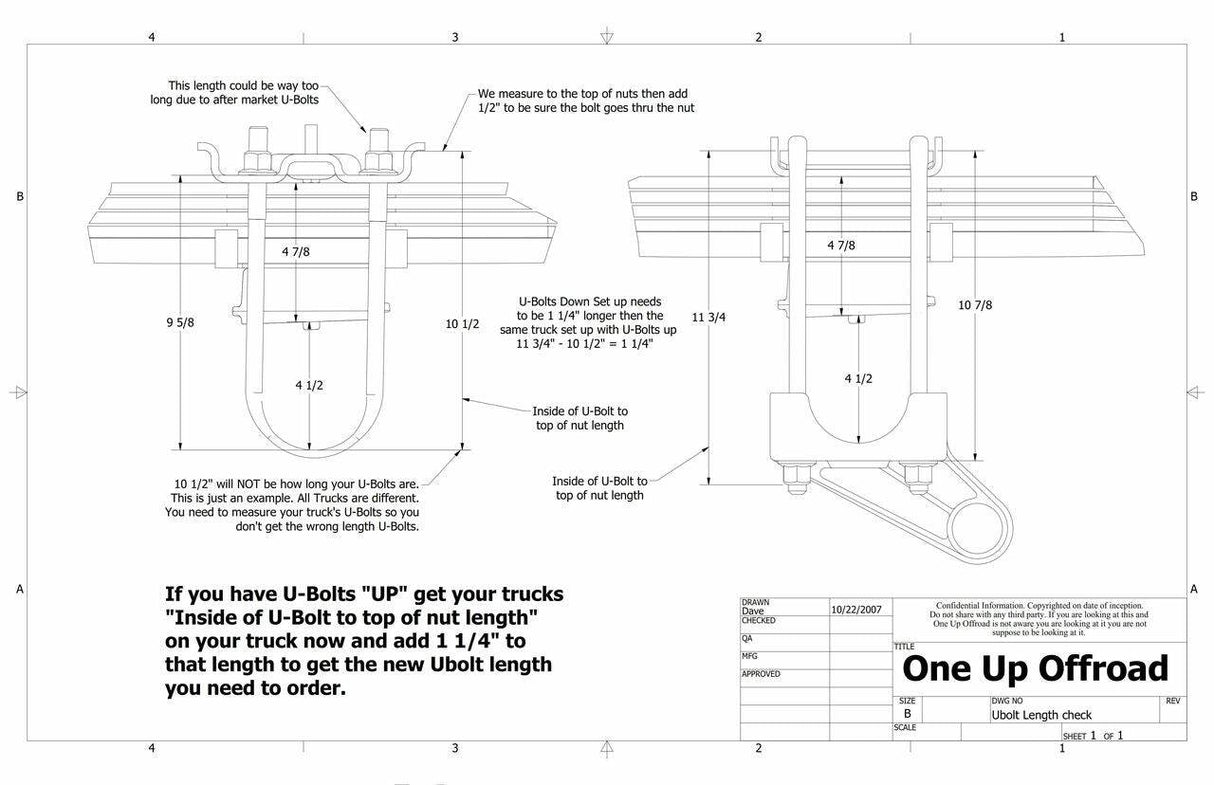 Under Axle Bar Mount, 3 1/2in & 4in Axle, U-Bolts Down S&B