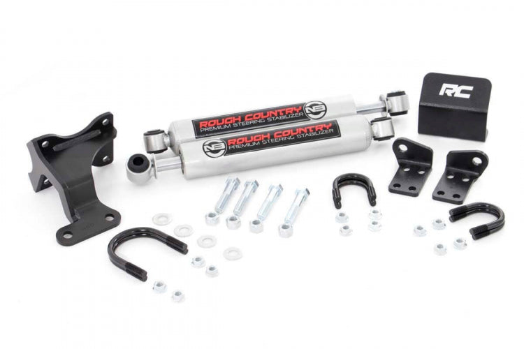 Rough Country N3 Steering Stabilizer Dual | 2-8 Inch Lift | Jeep Wrangler JK/Wrangler Unlimited (07-18)