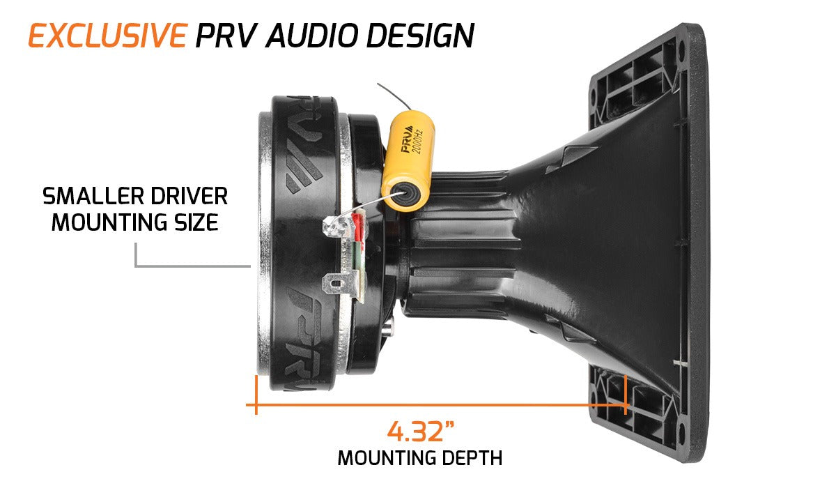 PRV Audio WG175PH 1" Exit Phenolic Compression Driver + Horn Combo