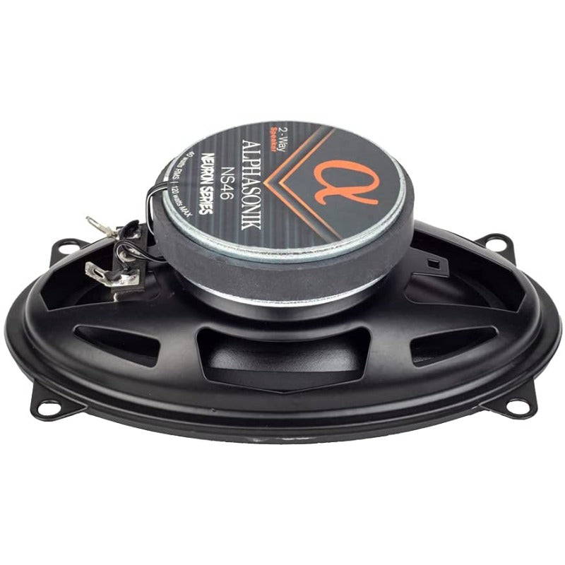 Alphasonik  NS46 | 4"x6" 120W 2-Way Coaxial Car Speakers 3-Ohm (Pair) Alphasonik