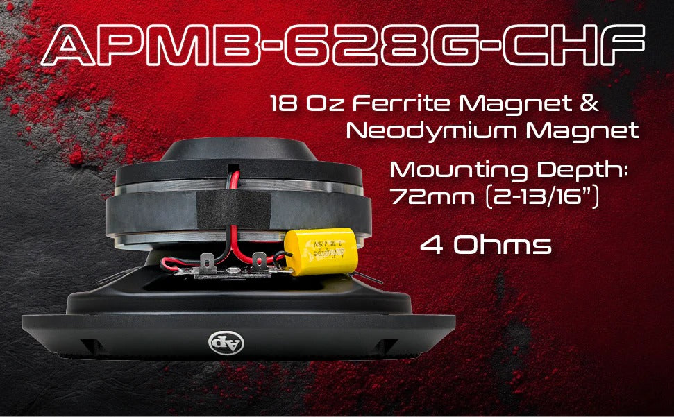 Audiopipe APMB-628G-CHF 6.5" 150W RMS Compression Horn Midrange Speakers (Single)